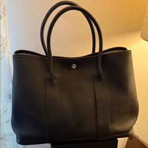 Black Leather Tote Bag